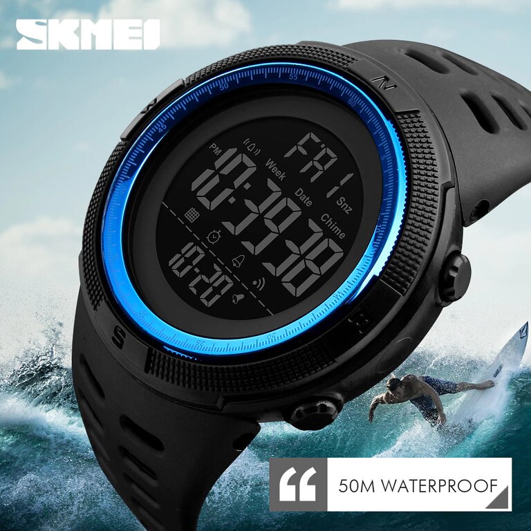 SKMEI Brand Men Sports Watches Multifunction Watches Alarm Clock Waterproof LED Digital Watch 1251 Military Watch